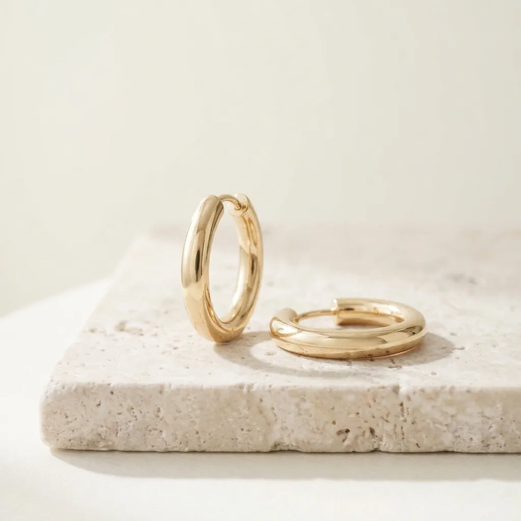 Par de aros de oro pulido