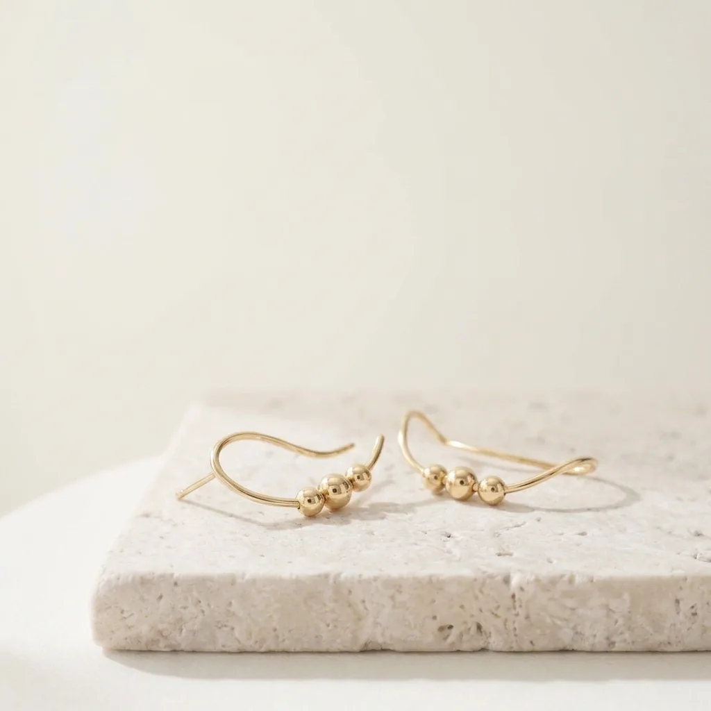 Pendientes ear climber de oro